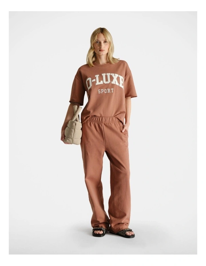 Terry Track Pant in Brown image 1