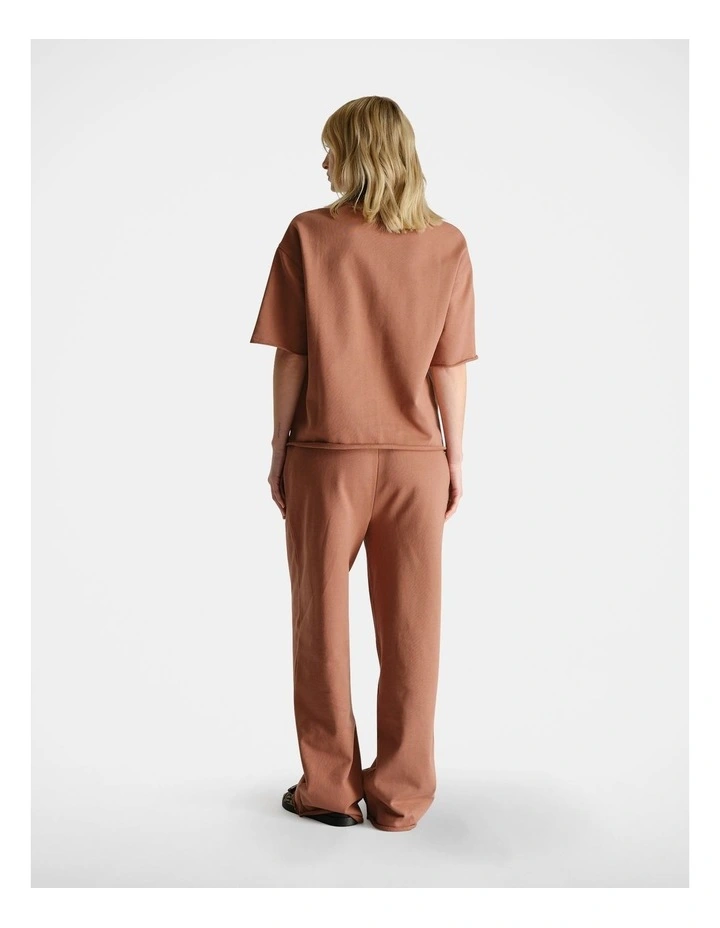 Terry Track Pant in Brown image 2
