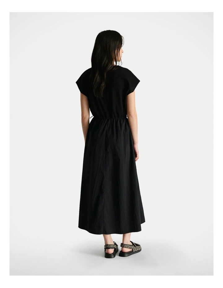 Spliced Nylon Dress in Black image 2
