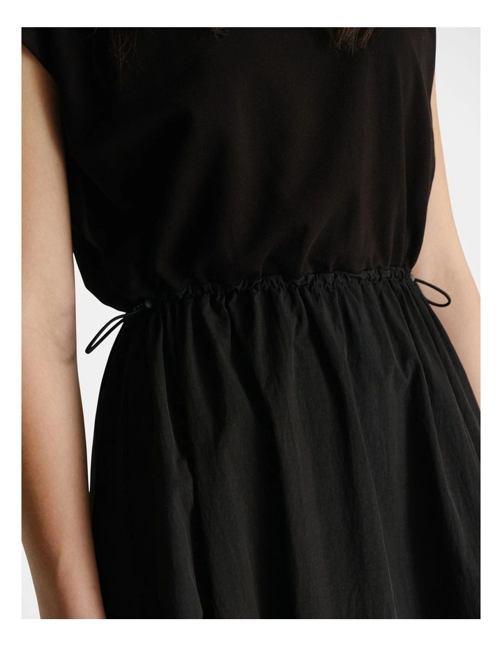 Spliced Nylon Dress in Black image 3