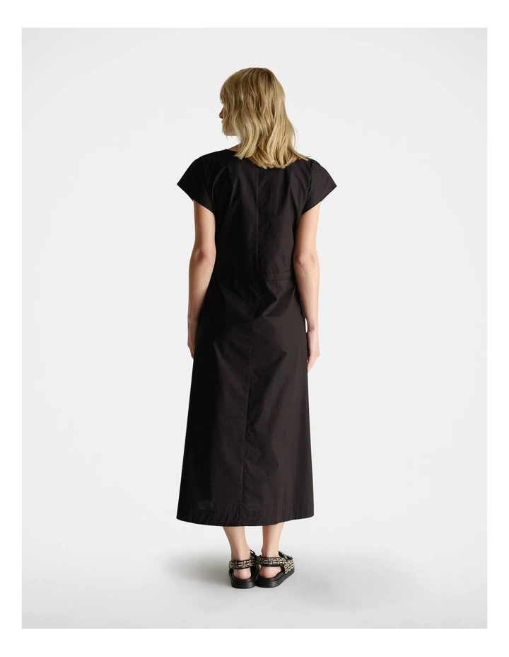 Draw Waist Dress in Black image 2