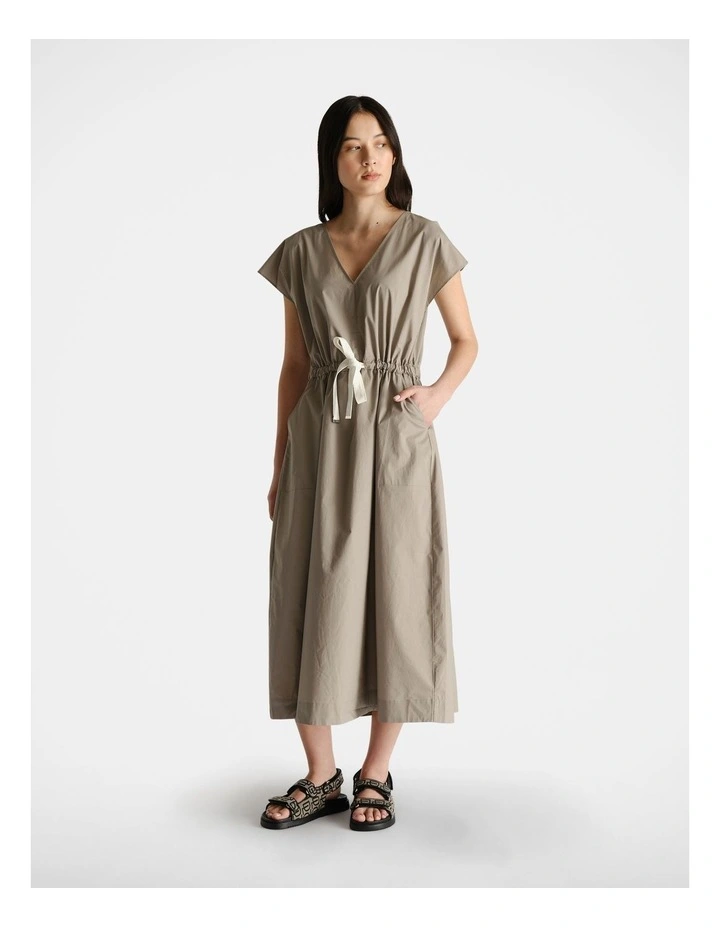 Draw Waist Dress in Grey image 1