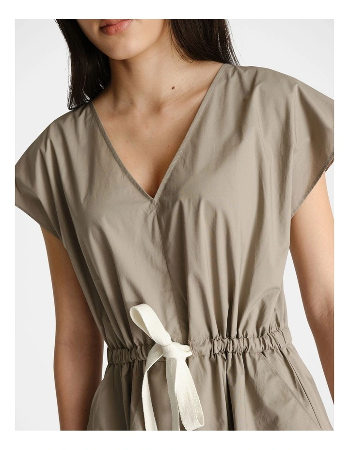 Draw Waist Dress in Grey image 3