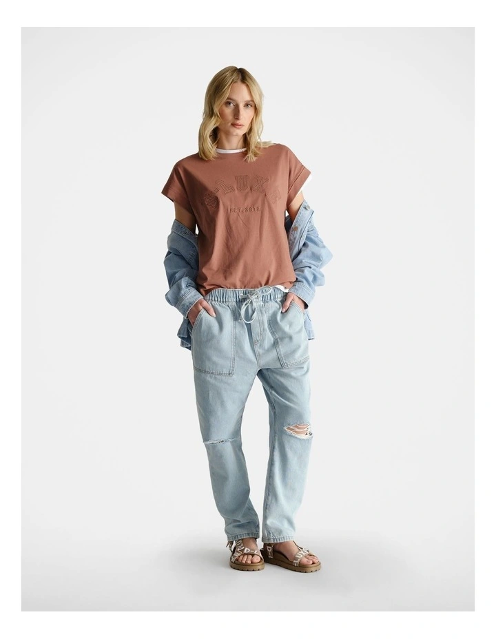 Collegiate Tonal Tee in Brown image 1