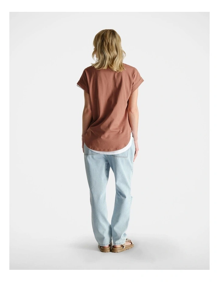 Collegiate Tonal Tee in Brown image 2