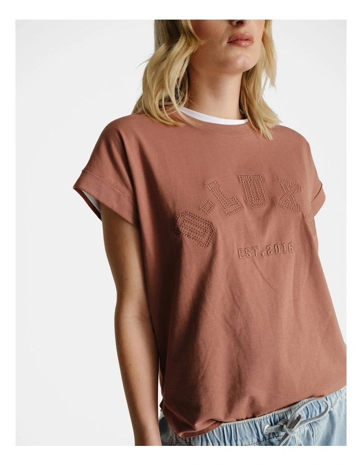 Collegiate Tonal Tee in Brown image 3