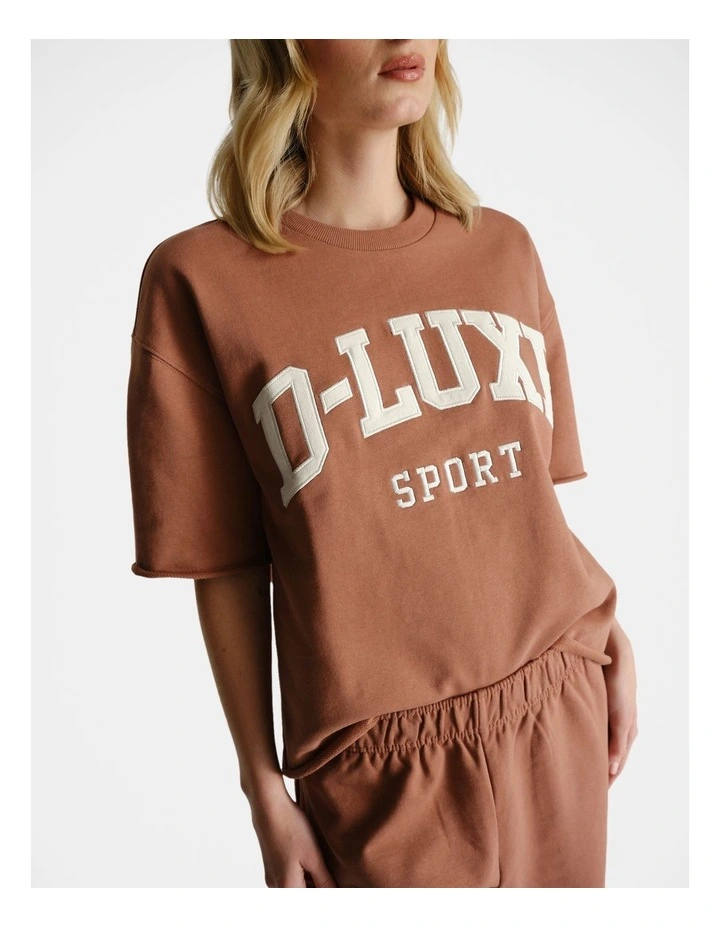 Sport Boxy Tee in Brown image 3