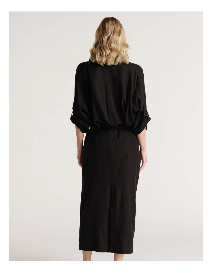 D-Luxe Linen Blend Midi Skirt image 2