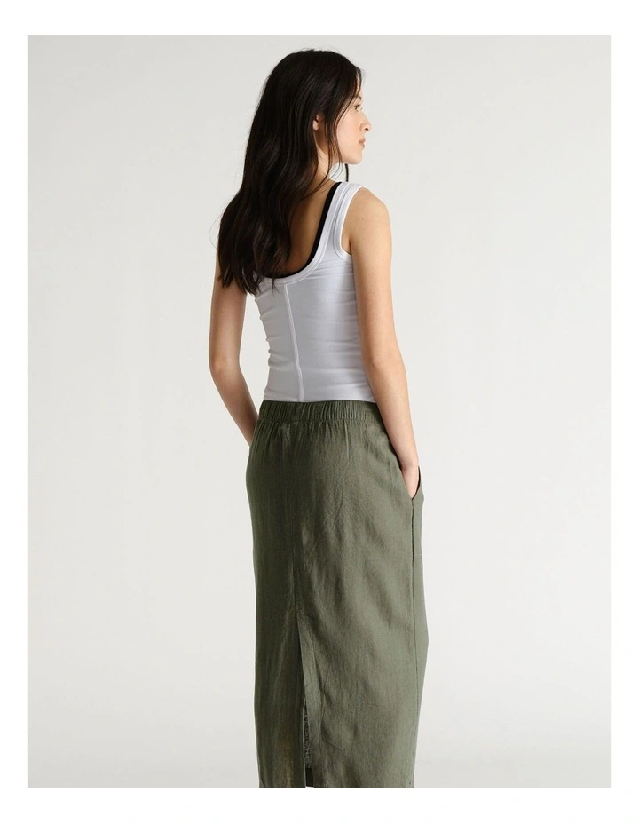 D-Luxe Linen Blend Midi Skirt image 2