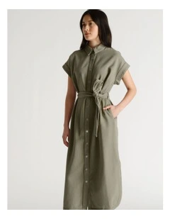 D-Luxe Denim Maxi Dress in Green