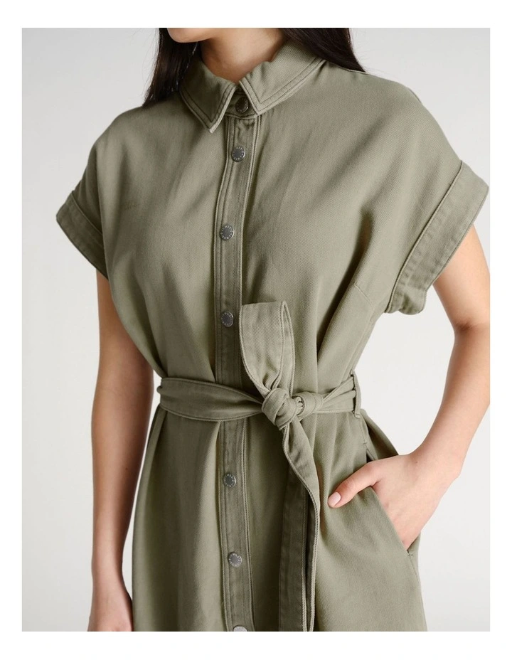 D-Luxe Denim Maxi Dress in Green image 3