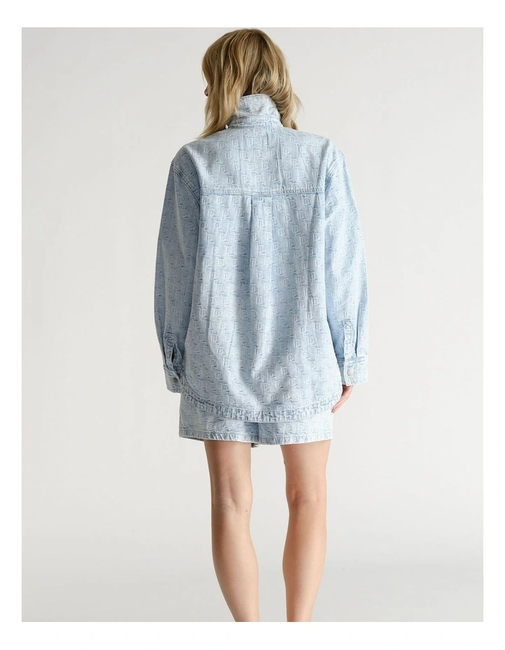 D-Luxe Denim Pull On Short in Blue image 2
