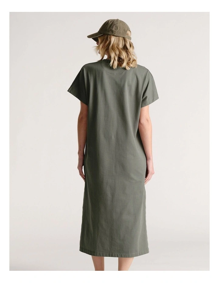 D-Luxe Midi Tee Dress in Green image 2