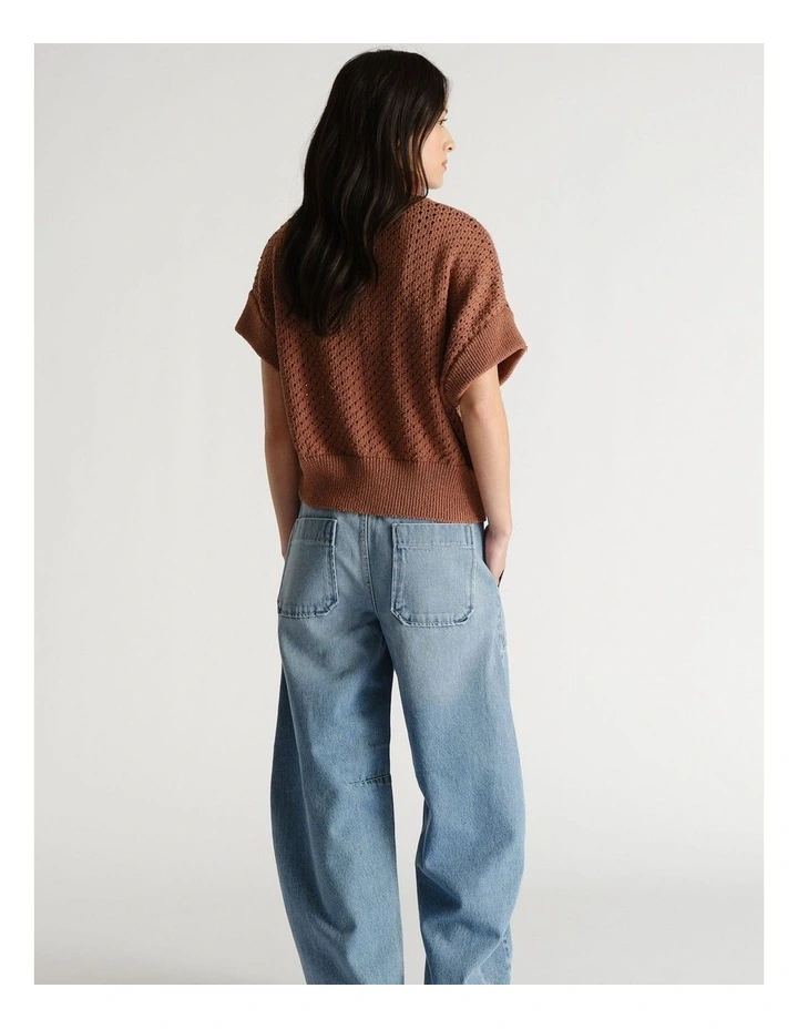 D-Luxe Half Zip Knit Jumper in Red image 2