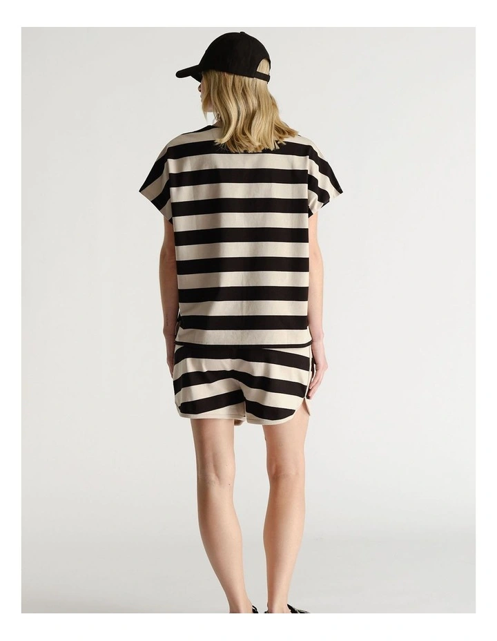 D-Luxe Bold Stripe T-shirt in Beige image 2