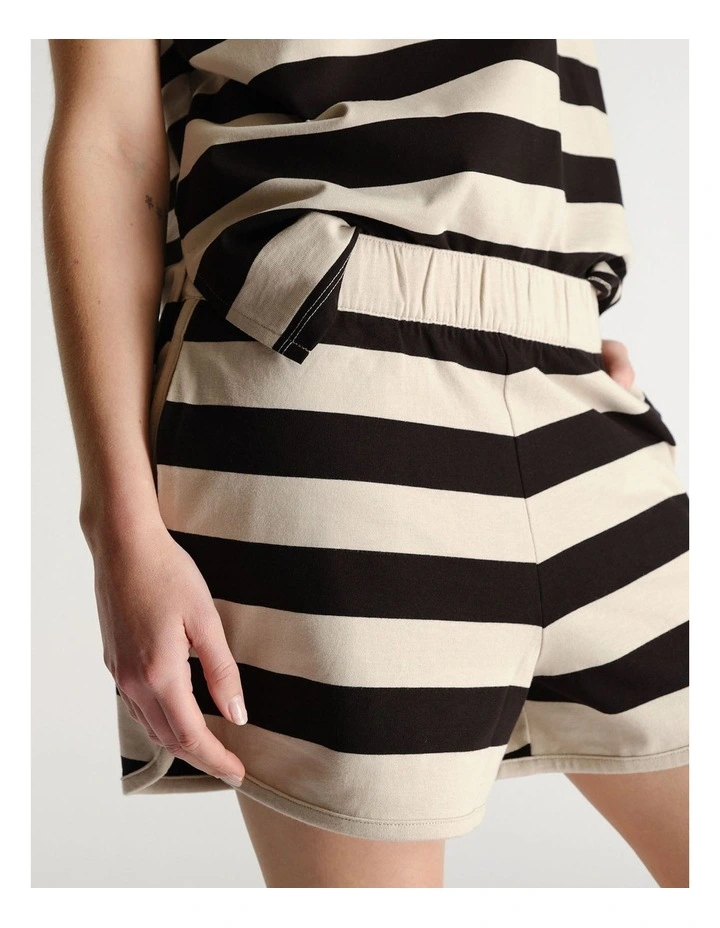 D-Luxe Bold Stripe T-shirt in Beige image 3