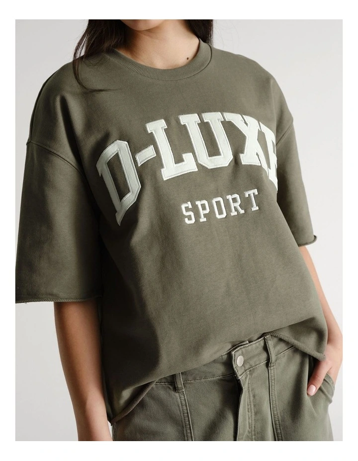 D-Luxe Sport Boxy Tee in Green image 3