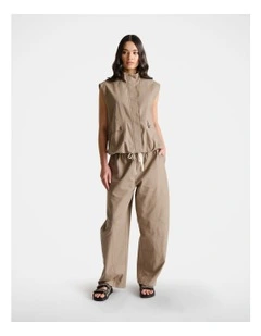 D-Luxe Linen Blend Barrel Pant