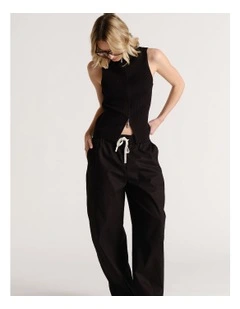 D-Luxe Linen Blend Barrel Pant