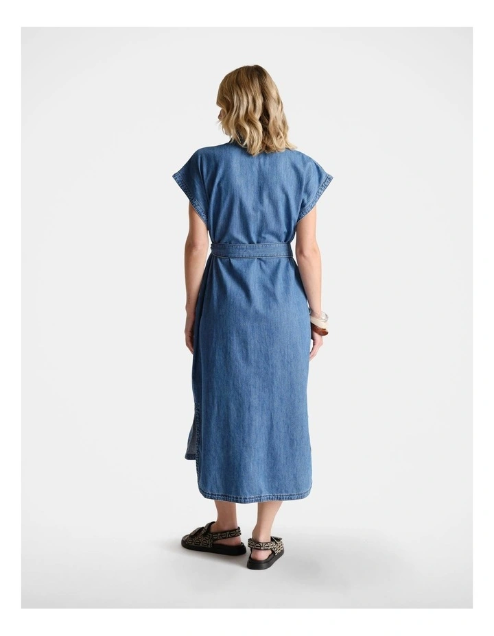 D-Luxe Denim Midi Dress in Blue image 2