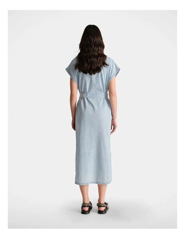 D-Luxe Denim Midi Dress in Blue image 2