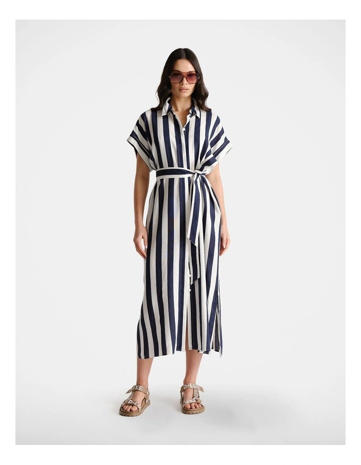 D-Luxe Linen Blend Midi Dress image 1