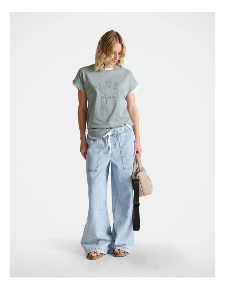 D-Luxe Collegiate Tonal Tee in Blue image 1