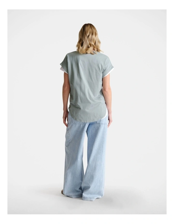 D-Luxe Collegiate Tonal Tee in Blue image 2