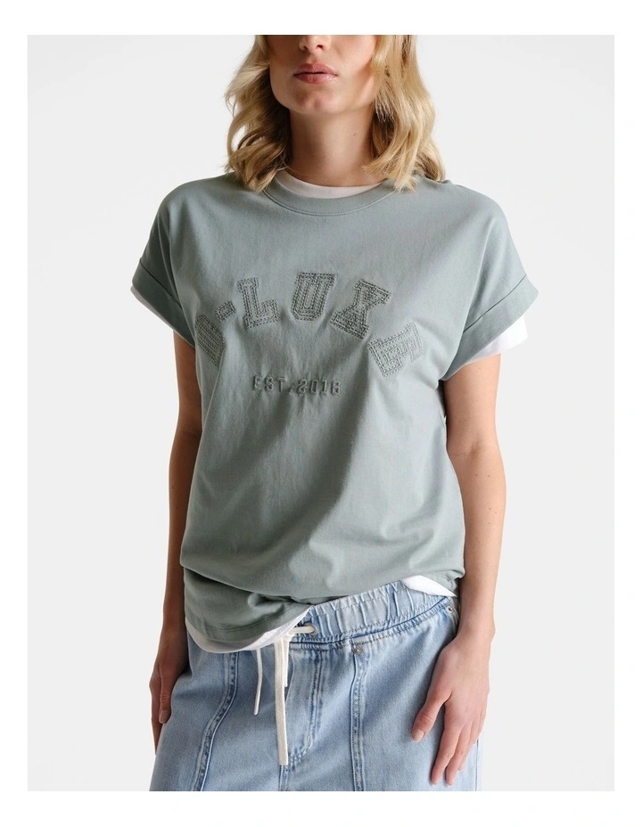 D-Luxe Collegiate Tonal Tee in Blue image 3