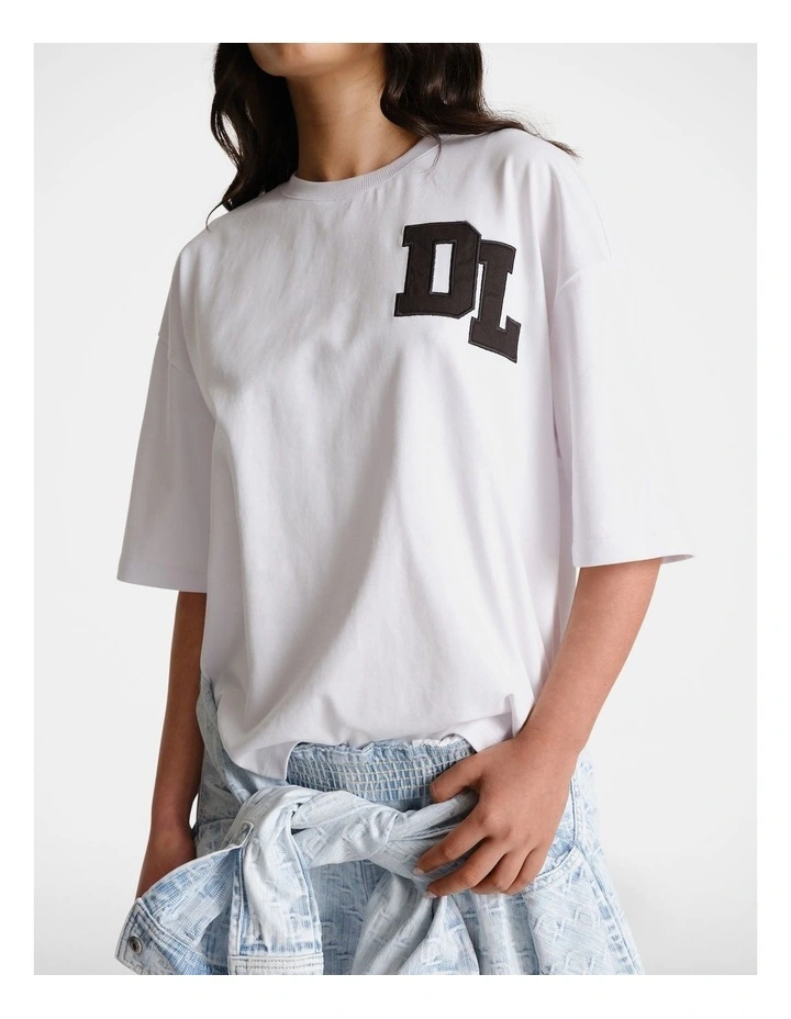 D-Luxe Varsity Tee in White image 3