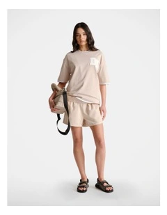 D-Luxe Varsity Tee in Beige