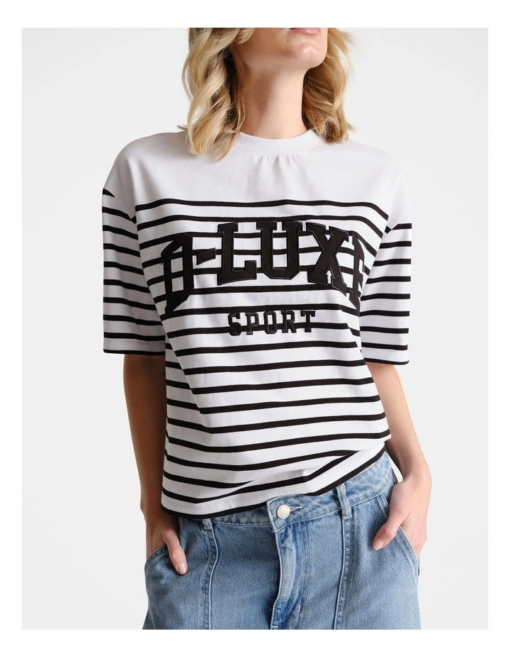 D-Luxe Sport Striped T-shirt in Multi image 3