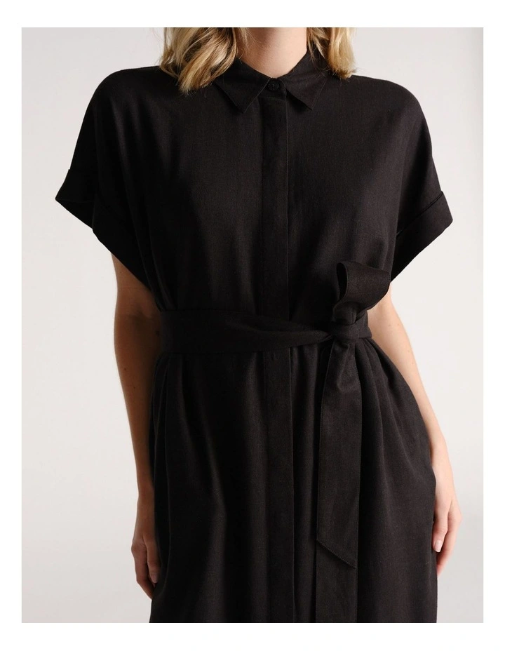 D-Luxe Linen Blend Midi Dress image 3