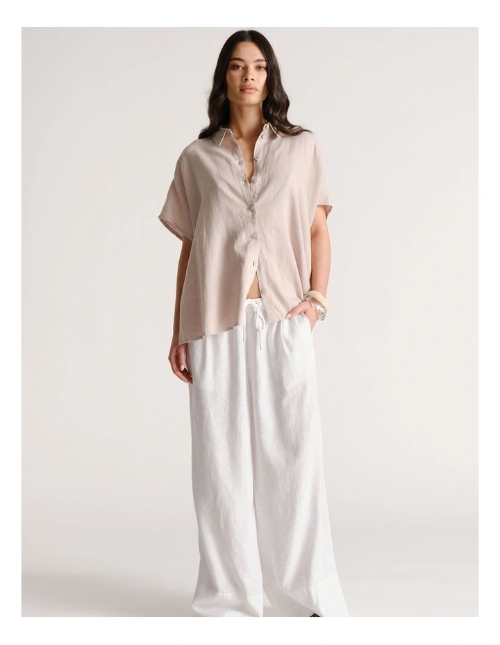 D-Luxe Linen Blend Boxy Shirt image 1