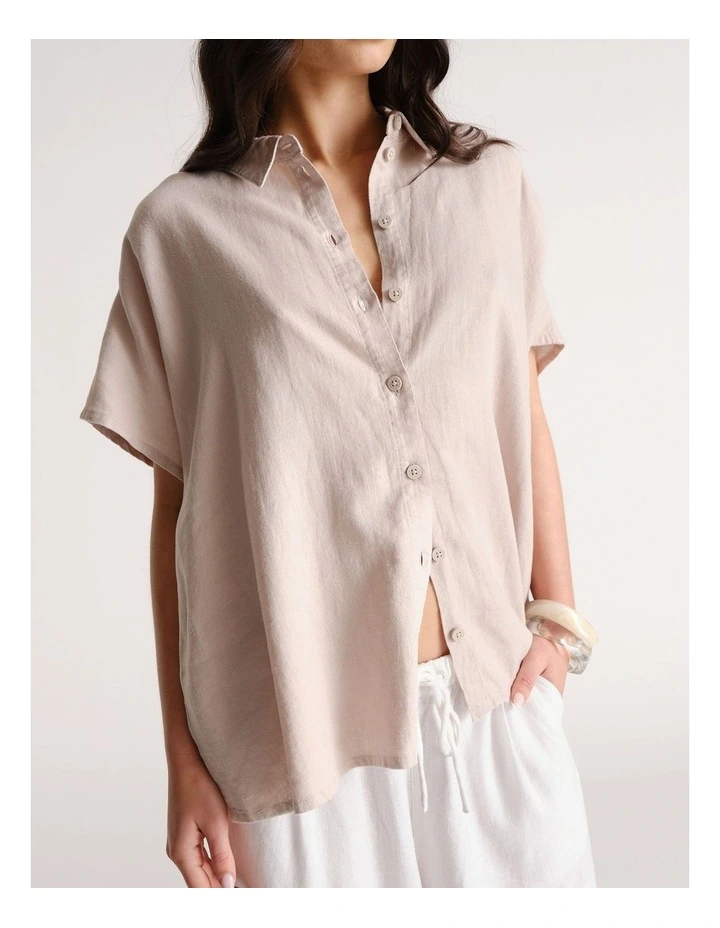 D-Luxe Linen Blend Boxy Shirt image 3