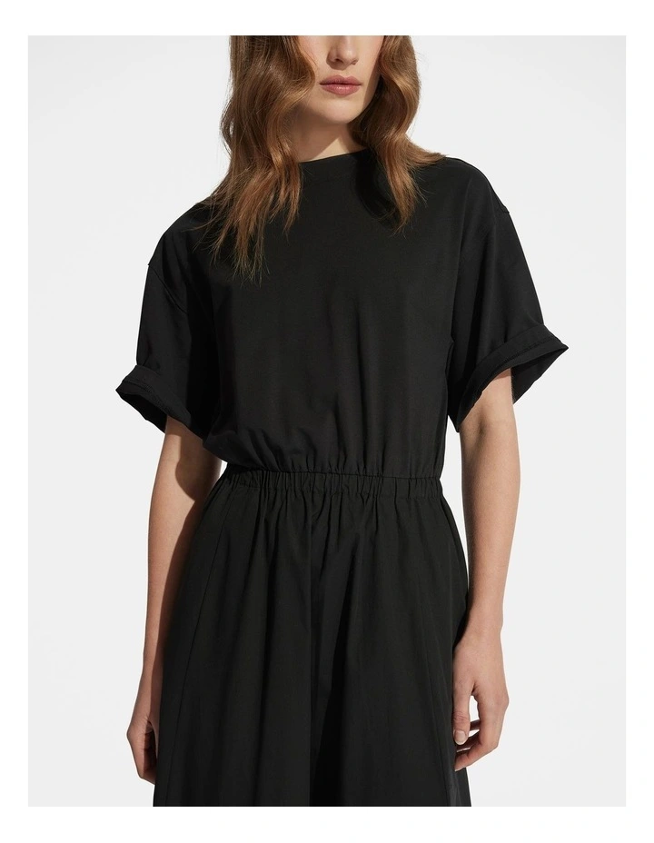 Willow Spliced Midi Dress in Black image 3