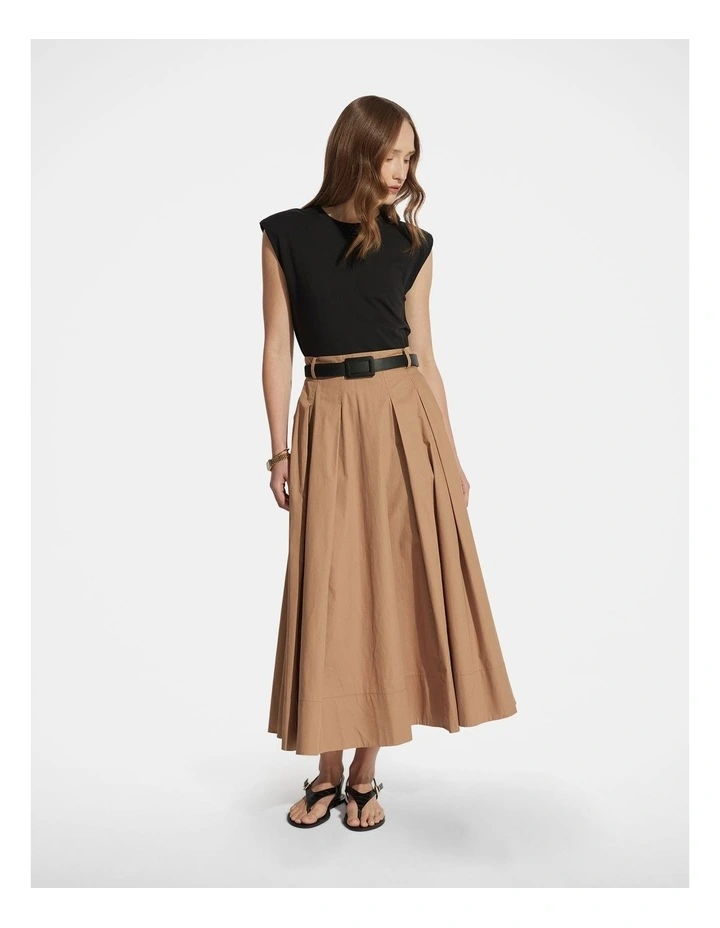 Sloane Contrast Midi Dress in Black/Neutral image 1