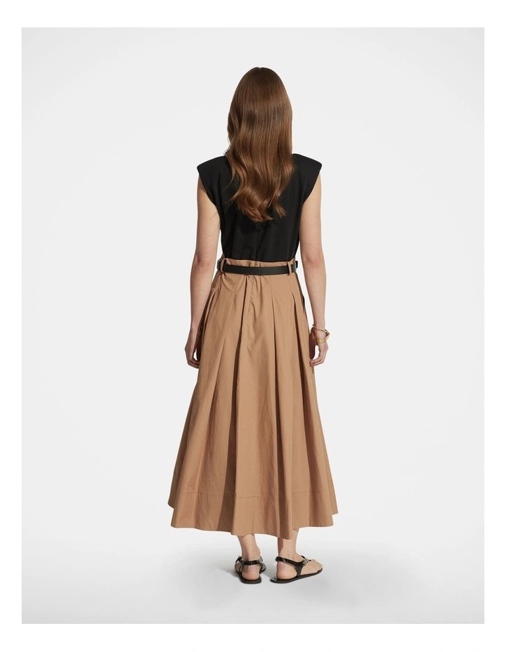 Sloane Contrast Midi Dress in Black/Neutral image 2