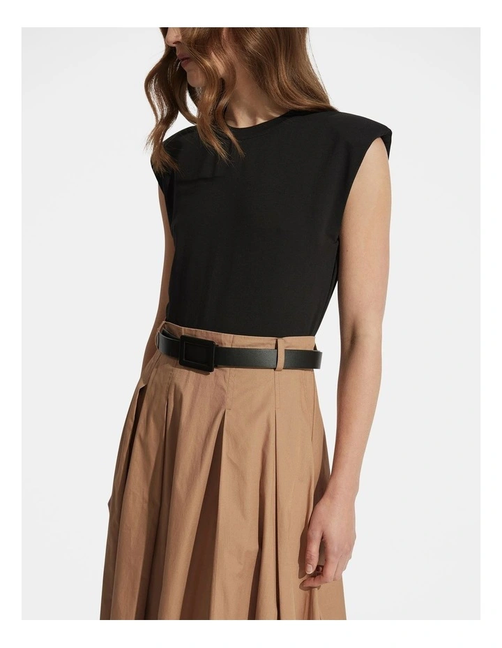 Sloane Contrast Midi Dress in Black/Neutral image 3