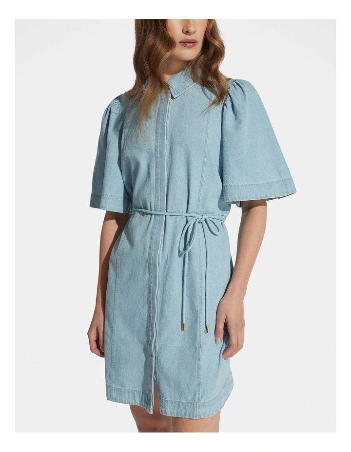 Luna Denim Mini Shirt Dress image 3