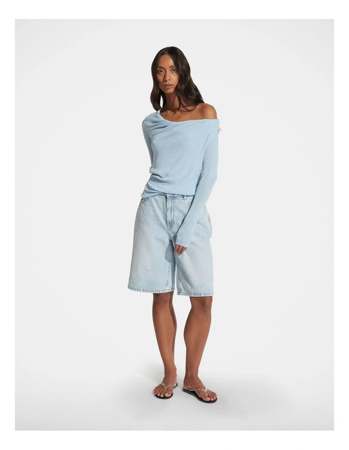 Allie Twist Long Sleeve Top in Blue image 1