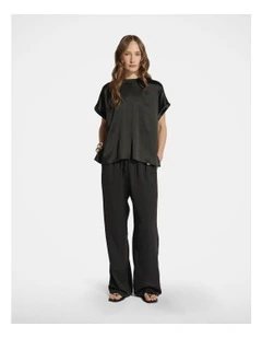 AnnMaree Satin Tee in Black