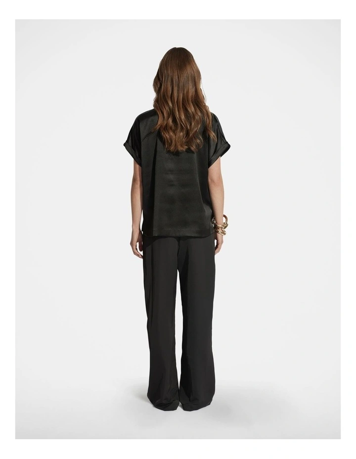 AnnMaree Satin Tee in Black image 2