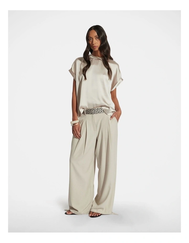 AnnMaree Satin Tee in Coconut image 1