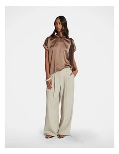 AnnMaree Satin Tee in Mocha