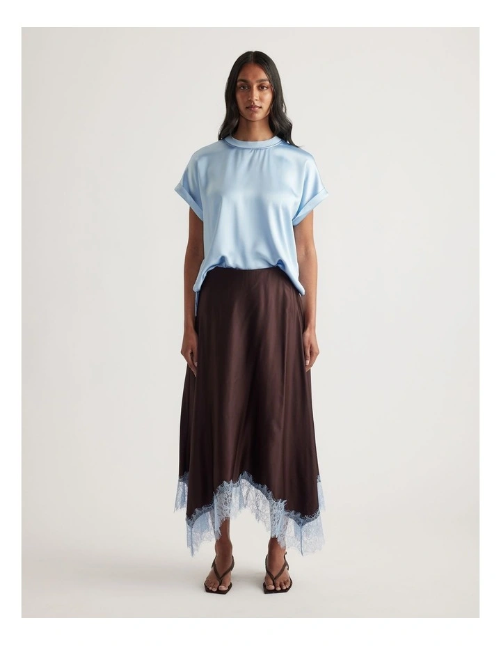 AnnMaree Satin Tee in Sky Blue image 1