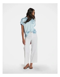 AnnMaree Satin Tee in Sky Blue
