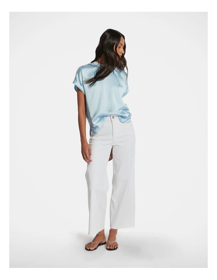 AnnMaree Satin Tee in Sky Blue image 1