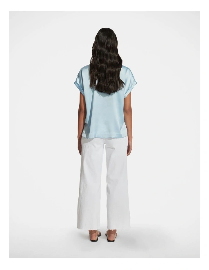 AnnMaree Satin Tee in Sky Blue image 2
