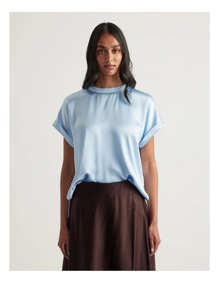 AnnMaree Satin Tee in Sky Blue image 4